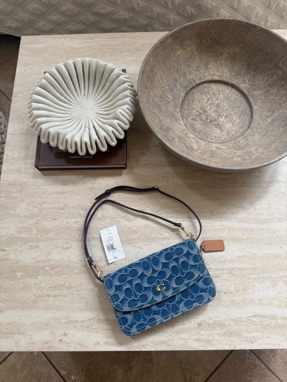 Coach Denim Signature Crossbody OR Shoulder Bag - Blue - NWT